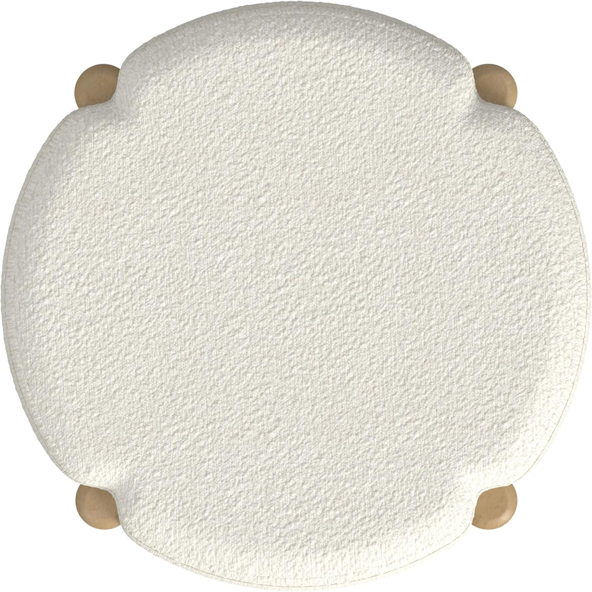 HomePop Luna 22" Round Ottoman - Cream Boucle