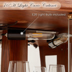 70" H Lighted Corner Curio Cabinet, Glass Display Cage with Tempered Glass Doors and 5 Adjustable Shelves, Wine Cabinet Storage Rack for Bar and Liquor Storage (Dark Oak)