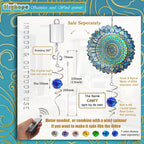 Gazing Ball Spiral Tail Wind Spinner with Sea Blue Crystal Orb, Wind Spinners Stabilizer with Hanging Swivel Hook, Sun Catcher Rainbow Maker Indoor & Outdoor Decoration Garden Gift 13" Height