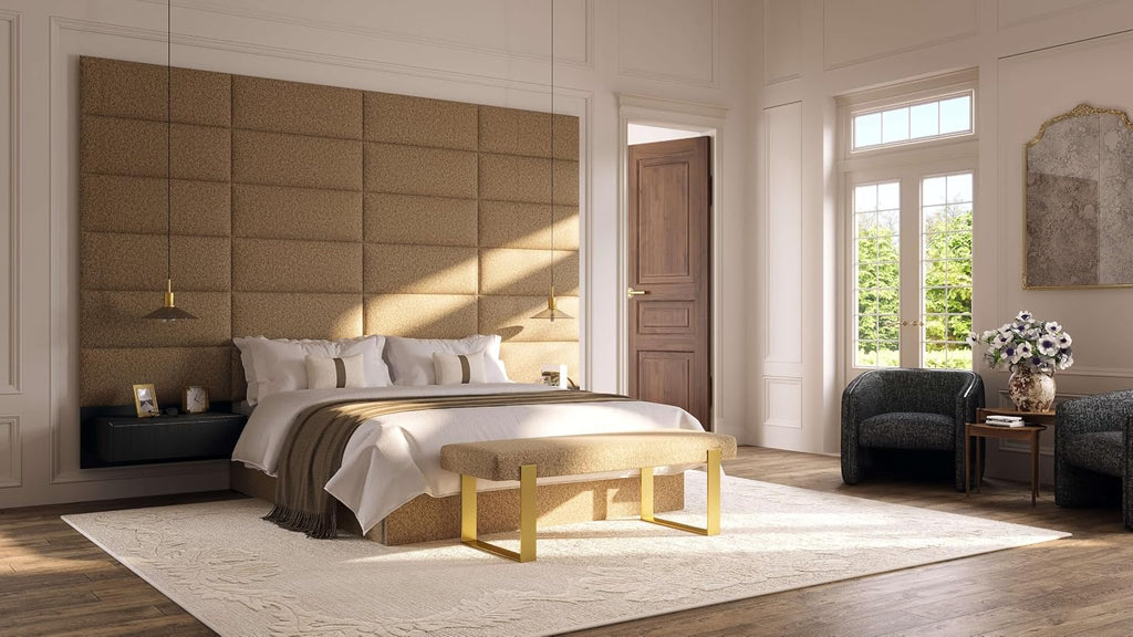 VANT Upholstered Bed Bench - Micro Suede Charcoal Grey - Matte Black - Contemporary Modern, Bedroom Bench Seat, Hallway, or Entryway
