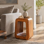 Rutledge & King Wooden End Table - Unique Wooden Side Table - Mid Century Side Table - Saur Wood Decor - Small Accent Table - Mid Century Modern