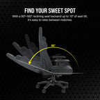 Corsair TC100 Relaxed Gaming Chair - Fabric - Racing-Inspired Design - Lumbar Pillow - Detachable Memory Foam Neck Pillow - Adjustable Seat Height - Adjustable Armrests - Gray and Black