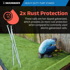 Sandbaggy 8" Heavy Duty Galvanized Artificial Turf Stakes - Spiral Landscape Nails - Ground Spikes/Pins - Synthetic Grass, Lawn, Edging, Weed Barrier Fabric, Garden (8 inch - Heavy Duty, 600, Count)
