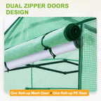 EAGLE PEAK Replacement Cover for 8x6 Portable Pop up Greenhouse, Dual Roll-up Zipper PE Door & Upgraded Screen Mesh Door and 2 Roll-Up Side Windows (Frame Not Included), Green