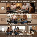 FurnitureR Folding Card Table and Chairs Set of 4, 5-Piece Foldable Dining Table Set, Space Saving Small Table and Chairs for Apartment, Game Room, Indoor Use, No Assembly Required