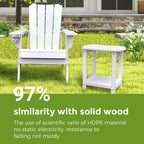 Adirondack Square Outdoor Side Table,2-Tier Storage Patio Side Table, HDPE End Tables for Backyard Pool Porch Garden Lawn