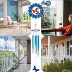 TUOKING Wind Chimes for Outside 3D Butterfly Wind Spinner Windchimes Outdoor Yard Hanging Decor for Garden Patio, Unique Gift for Mom,Women,Chimes Lovers