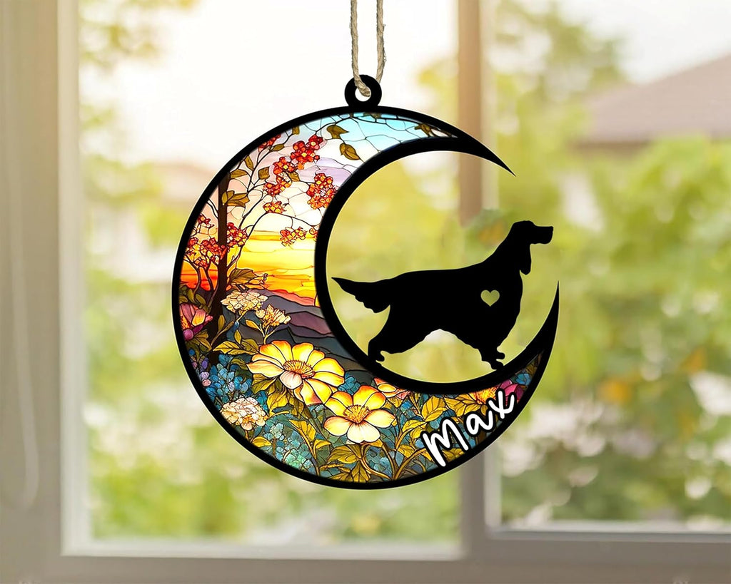 Personalized Dog Memorial, Custom Name Gordon Setter Dog Christmas Ornament with Name, Custom Breeds, Pet Loss Light Catcher, Gifts for Lovers Loss of Pet Sympathy on Mothers Day Christmas