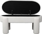 BIRDROCK HOME Sherpa Upholstered Storage Bench | Cozy Seat with Soft Sherpa Cushion, Versatile for Living Room, Bedroom, or Entryway Ottoman | Sturdy Design, 45” L x 20.5” W x 20” H