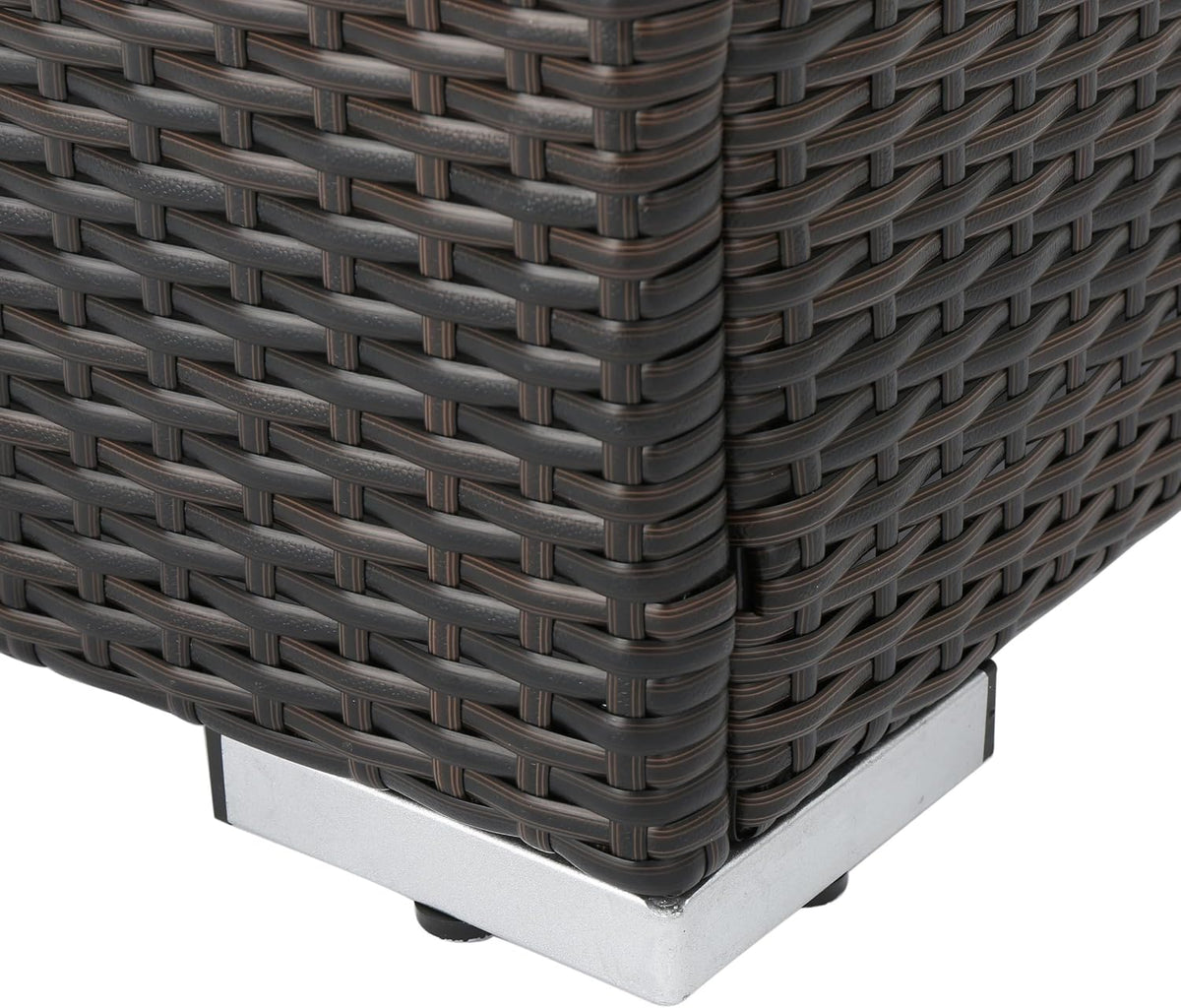 roomfitters Outdoor Wicker Ottoman with Cushion for Stylish Patio Furniture, Versatile Garden Footrest or Extra Seating, Comfortable and Durable, Beige