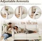 LLappuil 10 Seater Sectional Sofa with Storage, Large U Shaped Modular Sectional Couches for Living Room with Adjustable Arms Backs, Plush Supportive Cushions, 10 Seater, Beige Corduroy | Tool Free Assembly