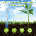 NACHLYNN 6 Pack Electroculture Plant Stakes Pure Electro Culture Gardening Soft Copper Wire Long Copper Garden Stakes for Gardening Growing Plants and Vegetables