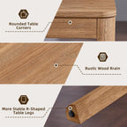 Joaxswe Farmhouse Nesting Tables Set of 3, Brown | Nesting Side Tables with Rounded Corners & 4 Thickened Table Legs & Foldable