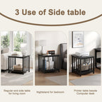 Treocho Large End Tables Living Room Set of 2 with Storage Shelf