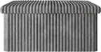 HOME DESIGN Florence 30" Upholstered Folding Storage Bench, Tufted Top, Space-Saving Storage, Gray Corduroy Fabric