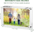 Boxalls Acrylic Photo Frame 9 x 13 cm (3.5 x 5 inch), Double Sided Picture Frame with Magnetic, Clear Frameless Desktop Photo Block