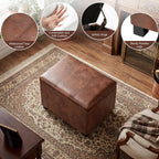 Joveco 24" Leather Storage Ottoman Bench, Rectangle Foot Rest Stool for Living Room, Bedroom, Entryway, Coffee