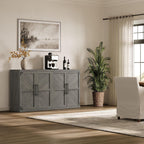 SICOTAS Buffet Cabinet with 4 Doors, Modern Sideboard Cabinet with Storage and Adjustable Shelves, Large Credenza Storage Cabinet (1, Ash Gray)