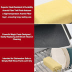 Steam Grill Brush-Grill Brush Bristle Free,Reinforced Grill Cleaner Scraper, Aramid Fiber Twill Pads,Replaceable Head Barbecue Grill Cleaner Brush,Heat-Resistant Twill Pads & Steam Cleaning Tool