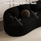 107" Curved Sofa for Living Room, Modern Chenille Cloud Couch Sofa, Luxury Plush Extra Deep 4-Seater Oversized Boucle Couch for Small Spaces, Apartment‌, No Assembly Required, Black