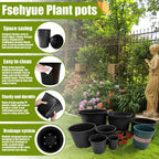 2 Gallon Nursery Pots Plastic Container Injection Molded Pot for Plants Flexible with Drainage Holes Suitable for Plants Soil Growers or Hydroponics Black 10 Pcs