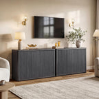 SICOTAS Buffet Cabinet with Storage Accent Sideboard with 3 Doors Modern 46.6" Wide Credenza Fluted Buffet Table Media Console Cabinet Entryway Cabinets for Living Room Kitchen Dining Room Hallway
