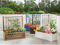 BrylaneHome Outdoor Freestanding Climbing Flower Plant Box with Trellis Planter Patio Deck Yard - Bronze