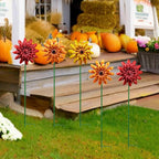 5 Pack Fall Metal Yard Stakes Decor, Autumn Yard Stakes Wind Spinners Outdoor Clearance, Fall Garden Stake Decorative, Wind Spinner Stake Outside Garden Lawn Ornaments, Harvest Festival Gift