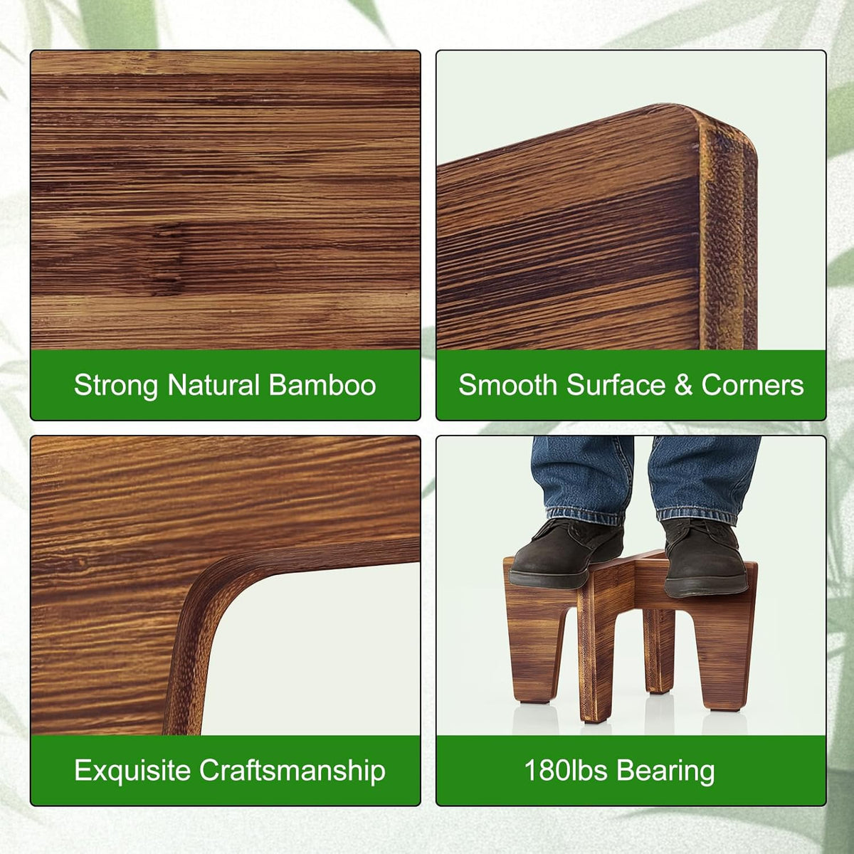 Plant Stands Indoor Outdoor, Plant Risers for Inside Pots Sturdy Short Plants Holder, Flower Pot Stand for Indoor Plants, Small Single Floor Plant Bamboo Display Stand (Brown 12“ (2 pack))