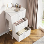 AODK Small Dresser for Bedroom Nightstand with 3 Storage Drawers, White | Chest of Drawers End Table for Living Room, Closet Dresser with 3 Storage Drawers Organizer Clothes