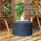 Outdoor Ottoman Outdoor Ottomans for Patio 20x12 Inches Modern Lightweight Foam Stuffed Pouf Outdoor Footstool Footrest Foot Stool Waterproof (Navy Blue)