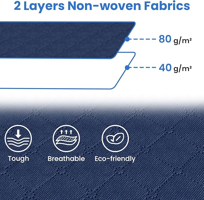 Fab totes 4 Pack Clothes Storage, Foldable Thick Fabric Blanket Storage Bags, Containers for Organizing Bedroom, Closet, Clothing, Comforter,Closet Organization with Handle,Blue