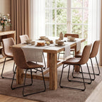GOTMINSI Dining Chairs Set of 4, 18 Inch Modern Dinner Chairs, Armless Dining Room Chairs with Sturdy Metal Legs and Upholstered Backrest for Kitchen(Dark Brown)