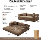 MoonSpeak 78.8'' Futon Sofa Bed, Couches for Living Room | Corduroy Convertible Futon Sofa Bed with Storage Pocket, Modular Sleeper Couch in a Box, No Assembly (Brown)