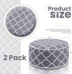Juexica 2 Pack Inflatable Outdoor Ottoman Pouf Waterproof Round Footrest with Handle D21 x H9 Inch Indoor Outdoor Portable Footstool Pouf for Patio Garden Camping or Home Pool(Classic)