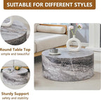 Modern Coffee Table,27.5Inch Round Top Tea Table,Living Room Center Table with Texture for Living Room,Office,Apartment