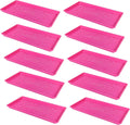 SUNPACK 10" x 20" Heavy Duty Shallow Plastic Seed Starting Tray, Magenta, 1" (Pack of 10) - No Drainage Holes, Perfect for Greenhouses or Indoor Gardening