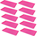 SUNPACK 10" x 20" Heavy Duty Shallow Plastic Seed Starting Tray, Magenta, 1" (Pack of 10) - No Drainage Holes, Perfect for Greenhouses or Indoor Gardening