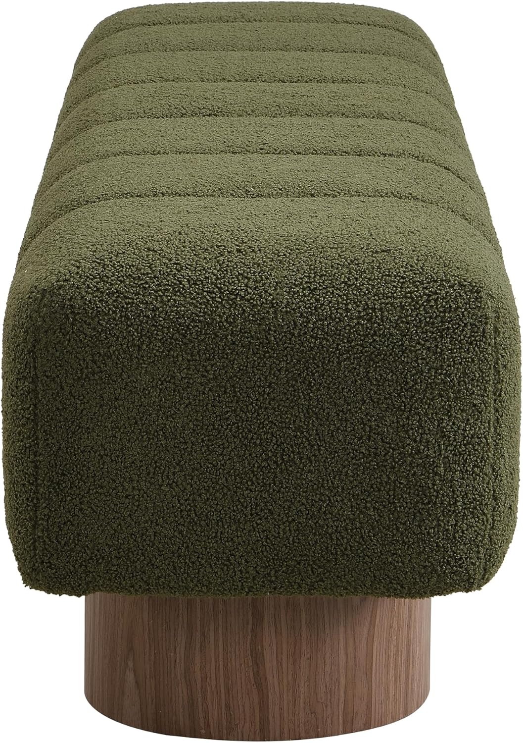 Christopher Knight Home Manila 64" Boucle Dining Bench, Upholstered Ottoman Bench, Rectangular Dining Seat, Spacious Seating, Long Footstool for Living Room Dining Room, No Assembly Needed, Green