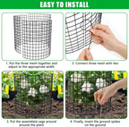 5 Pack Plant Protector from Animals, 17x14 inch Wire Plant Cages Mesh Plant Cage Garden Plant Protector, Sturdy Bunny Barricades Chicken Wire Cloche Plant Protectors for Keeping Bunny Animals Out