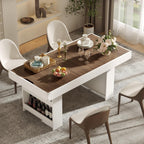 47″ Dining Table with Storage Shelf & Drawers,Multi-Functional Dining Game Table for 4–6-Removable Top, Space-Saving Convertible Design w/Hidden Storage, for Poker Card Games Family Meals