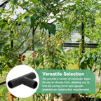 4 Pcs 11mm Greenhouse Frame Building Connectors, 3 Way Flat Pipe Fitting for Grape Trellis/Sunscreen Shed/Gardening Plant Stakes, Greenhouse Accessories [Black]