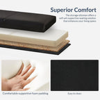 BELLEZE Storage Faux Leather Ottoman, 47 Inch Bench Bedroom Bench with Safety Close Hinge, Extra Long Ottoman with Storage for Living Room, Entryway, Hallway, Foot Rest, Support 300lbs - Black