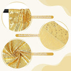 SquarePie Sequin Backdrop Curtain Not See Through Background for Wedding Party 8FT x 8FT Gold