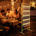 Champagne Wall Holder for Party, 5 Layer Movable Champagne Flute Holder Display Hold 40 Glasses, Metal Champagne Wall Stand, Drink Wall for Wedding, Bar Decor (Gold)