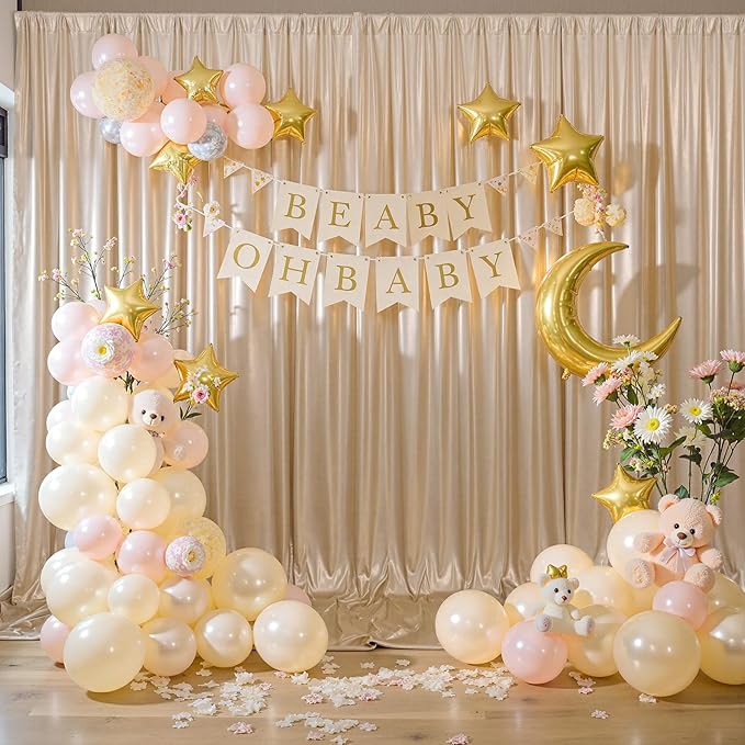 20ftx10ft Champagne Sequin Backdrop Curtain for Parties, 4 Panels Wrinkle Free Glitter Photo Backdrop Drapes Shimmer Back Drop Cloth for Wedding Birthday Christmas Photography Background