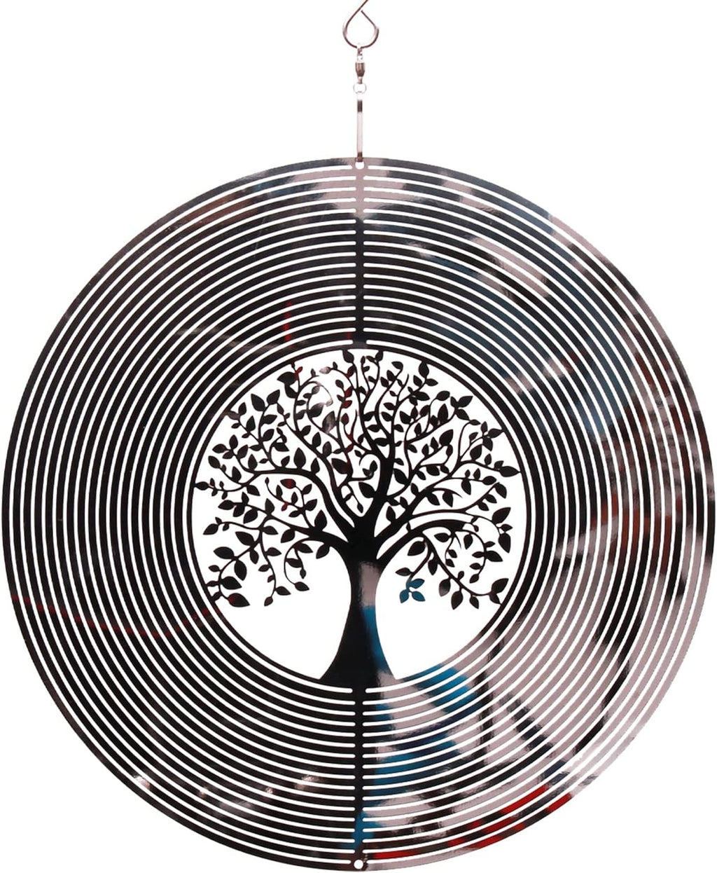 SPRING SONG Tree of Life 3D Wind Spinner for Yard and Garden Mirrored Stainless Steel Spinner Indoor and Outdoor Hanging Decor Crafts Ornament Gifts Kinetic Art Yard Garden Spinner