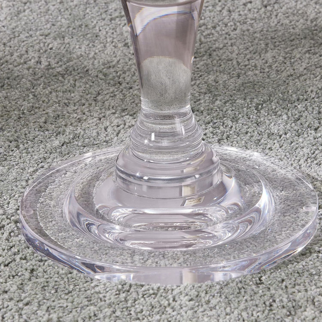 Furniture Acrylic Side Table,Clear Small Round Side/End Tables with Support Rod for Use in Living Rooms,Bedrooms,Offices,Study Rooms,Waiting Areas（13.8in*19.7in