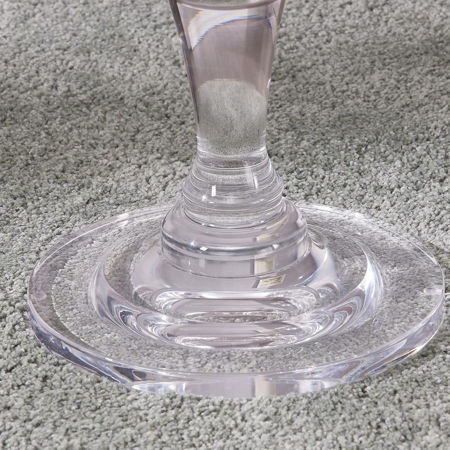 Furniture Acrylic Side Table,Clear Small Round Side/End Tables with Support Rod for Use in Living Rooms,Bedrooms,Offices,Study Rooms,Waiting Areas（13.8in*19.7in