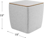 HomePop Home Decor Storage Ottoman with Wood Top|Upholstered Modern Square Storage Ottoman with Storage for Living Room & Bedroom, Stone Gray